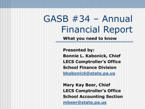 GASB #34 – Annual Financial Report