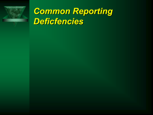 GASBO 2014 Common Reporting Deficiencies