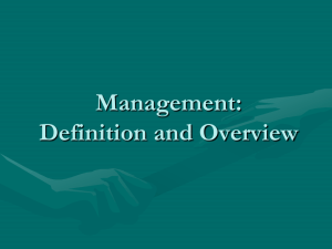 Management: Definition and Brief History