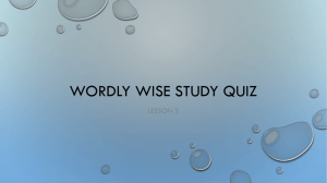Wordly Wise Study Quiz