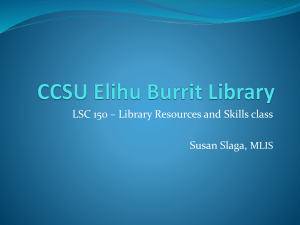 CCSU Elihu Burrit Library - Connecticut Library Information Literacy