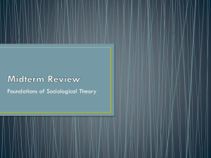 Midterm Review - SOC 331: Foundations of Sociological Theory