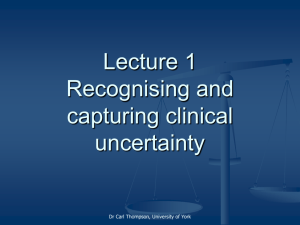 Lecture 1 Recognising and capturing clinical