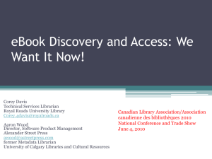 eBook Discovery and Access