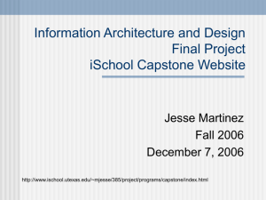 Information Architecture and Design Final Project iSchool Capstone