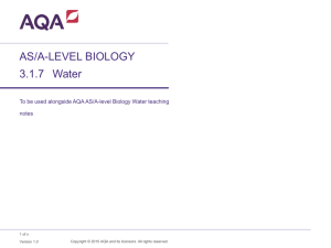AQA GCE Biology Water