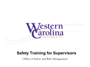 Safety and Risk Management - Western Carolina University