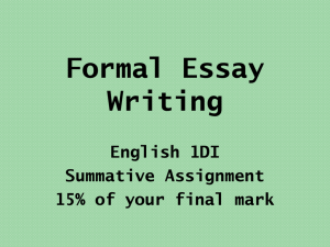 Introduction to Essay Writing PowerPoint