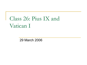 Class 26: Vatican I
