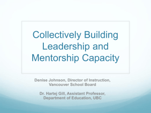 Collectively Building Leadership and Mentorship Capacity