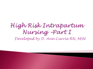 High Risk Intrapartum Nursing