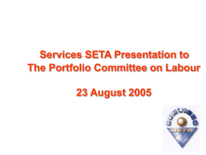 An introduction to the Services Sector Education and Training