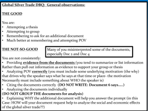 Global Silver Trade DBQ: General observations: THE GOOD