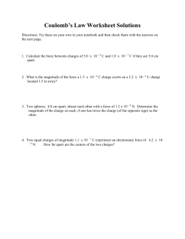 1 Three point charges lie at the vertices of an equilateral triangle as