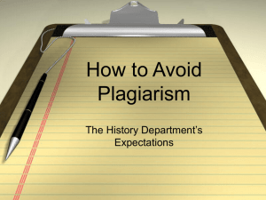 history department's powerpoint on plagiarism