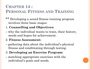 Chapter 14 : Personal Fitness and Training - Mr