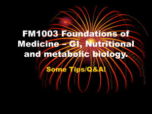 FM1003 Foundations of Medicine – GI, Nutritional and metabolic