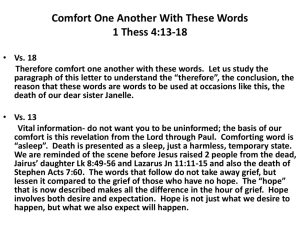 Comfort One Another With These Words 1 Thess 4:13-18