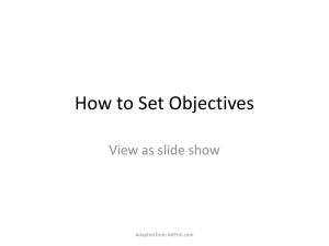 How to Set Objectives - Advertising Principles
