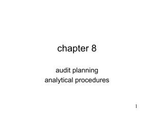 ARENS 08 2158 01 Audit planning and analytical procedures