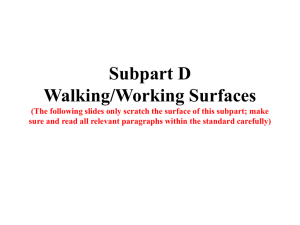 Subpart D Walking/Working Surfaces (The following slides only