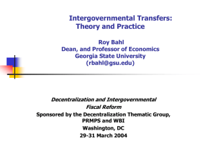 Intergovernmental Transfers