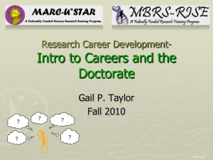 Research Career Developments