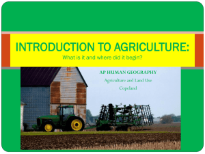 INTRODUCTION TO AGRICULTURE