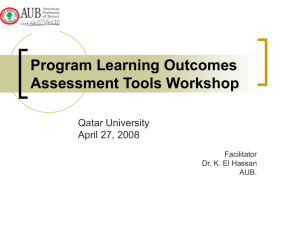 Program Learning Outcomes Assessment Tools