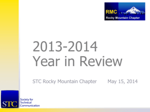 STC RMC Year End Wrap-Up - Rocky Mountain Chapter STC