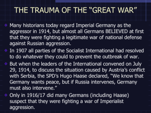 The Ordeal of the Great War.