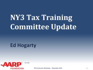 Training Update - AARP Tax-Aide