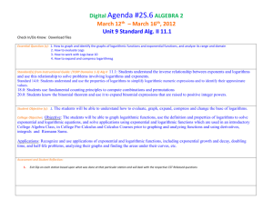March 16 th , 2012 Unit 9 Standard Alg. II 11.1