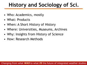 History and sociology of science