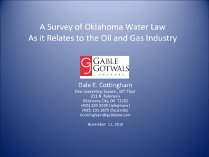 Oklahoma Water Law – Past, Present and Future