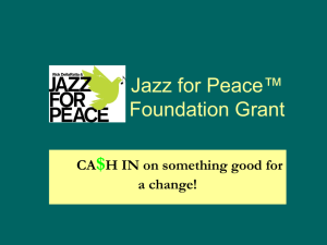 Jazz for Peace™ Foundation Grant