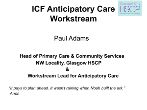 Anticipatory Care - and Community Health and Care Partnerships