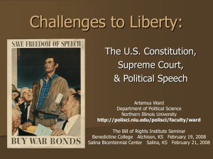 Challenges to Liberty: The U.S. Constitution and Political Speech