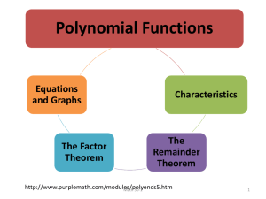 3.1 Characteristics of Polynomial Functions