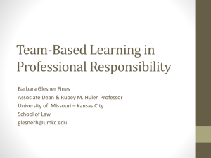Team Based Learning in Professional Responsibility