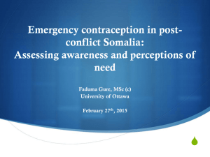 Emergency contraception in post-conflict Somalia