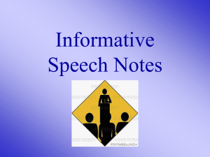 Informative Speech Notes
