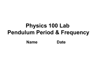 Physics 100/ Lab 1: Pendulum Period & Frequency