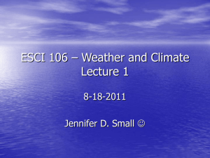 ESCI 106 – Weather and Climate Lecture 1