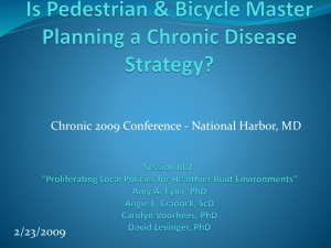 Is Pedestrian & Bicycle Master Planning a Chronic Disease