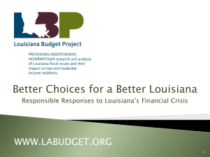 Presentation at Better Choices for a Better Louisiana Planning