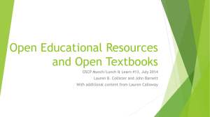Open educational resources and open textbooks - D