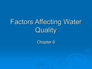Lecture 10 Factors Affecting Water Quality