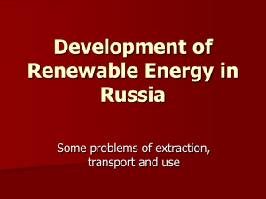 Renewable Energy sources in Russia
