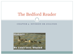 The Bedford Reader - Mrs. Knighten's AP 11 Semester 2